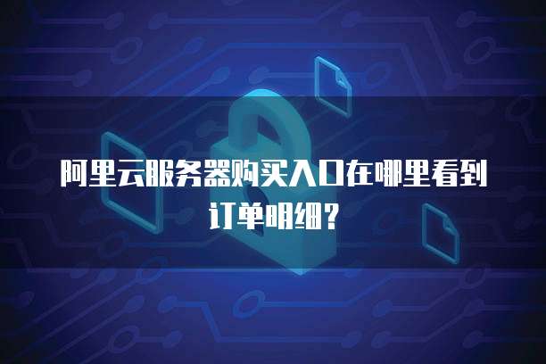阿里云服务器购买入口在哪里看到订单明细?