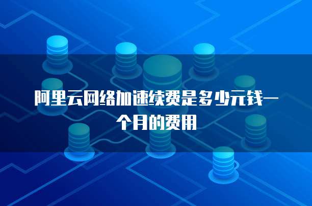 阿里云网络加速续费是多少元钱一个月的费用