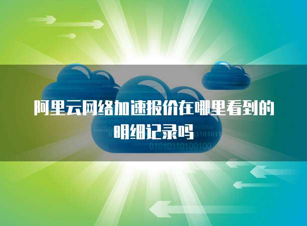 阿里云网络加速报价在哪里看到的明细记录吗