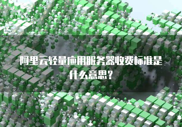 阿里云轻量应用服务器收费标准是什么意思?