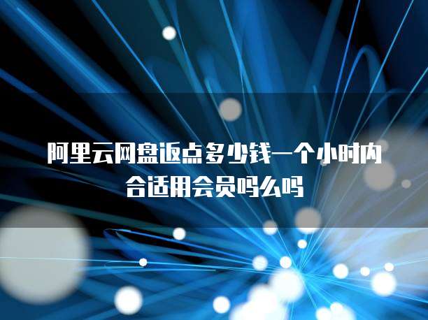 阿里云网盘返点多少钱一个小时内合适用会员吗么吗