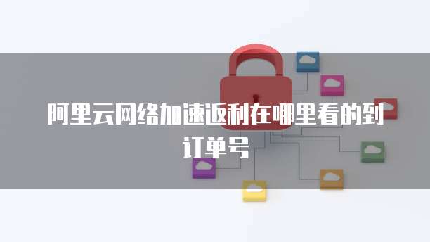 阿里云网络加速返利在哪里看的到订单号