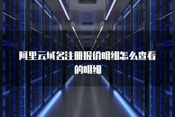阿里云域名注册报价明细怎么查看的明细