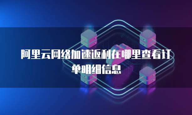 阿里云网络加速返利在哪里查看订单明细信息
