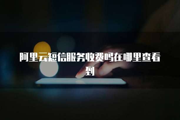 阿里云短信服务收费吗在哪里查看到