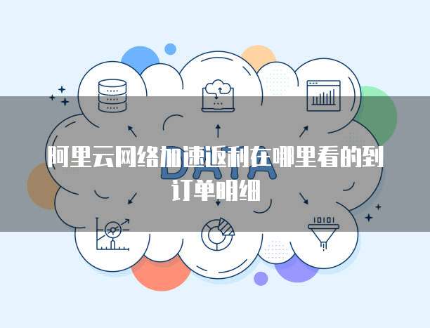 阿里云网络加速返利在哪里看的到订单明细