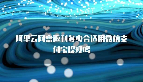 阿里云网盘返利多少合适用微信支付宝提现吗
