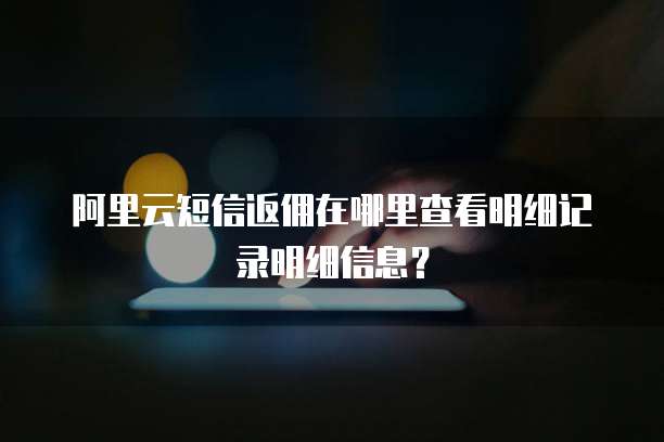 阿里云短信返佣在哪里查看明细记录明细信息?