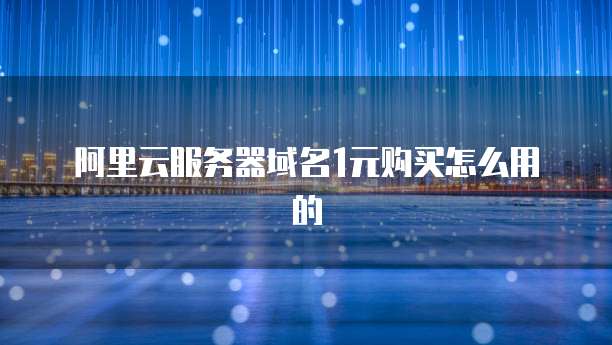 阿里云服务器域名1元购买怎么用的
