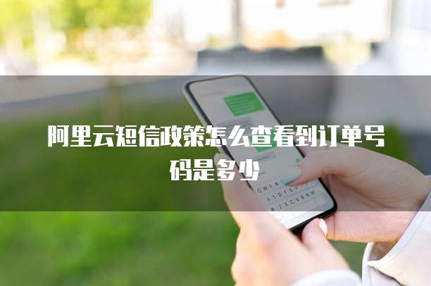 阿里云短信政策怎么查看到订单号码是多少