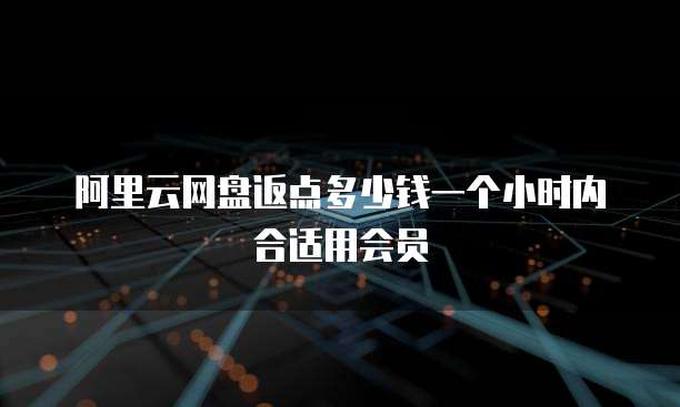 阿里云网盘返点多少钱一个小时内合适用会员