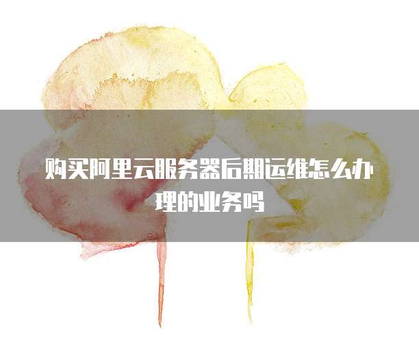 购买阿里云服务器后期运维怎么办理的业务吗
