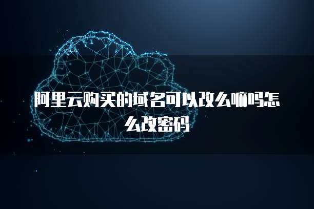 阿里云购买的域名可以改么嘛吗怎么改密码