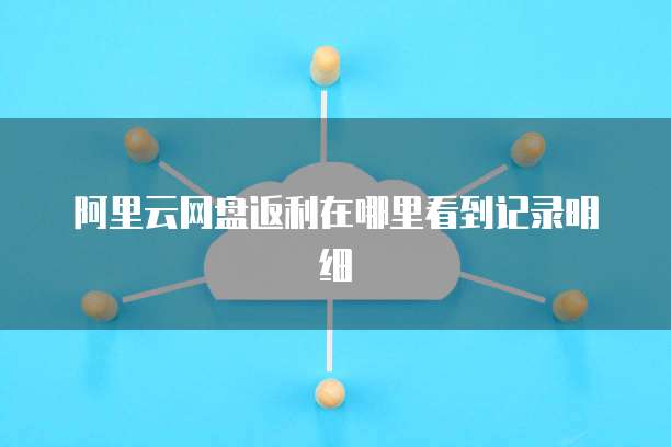 阿里云网盘返利在哪里看到记录明细