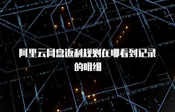 阿里云网盘返利规则在哪看到记录的明细