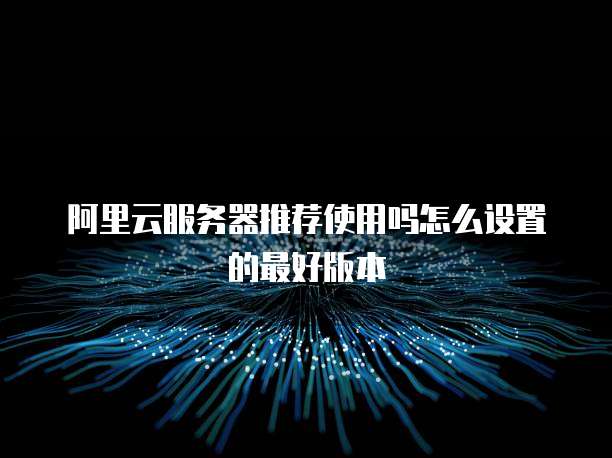阿里云服务器推荐使用吗怎么设置的最好版本