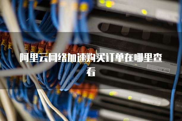 阿里云网络加速购买订单在哪里查看