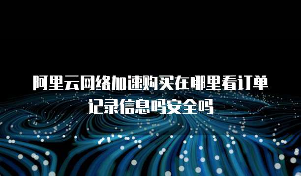 阿里云网络加速购买在哪里看订单记录信息吗安全吗