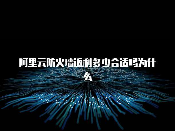 阿里云防火墙返利多少合适吗为什么