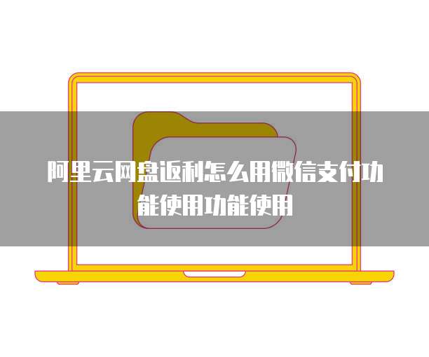 阿里云网盘返利怎么用微信支付功能使用功能使用
