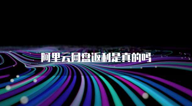 阿里云网盘返利是真的吗