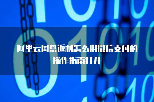 阿里云网盘返利怎么用微信支付的操作指南打开