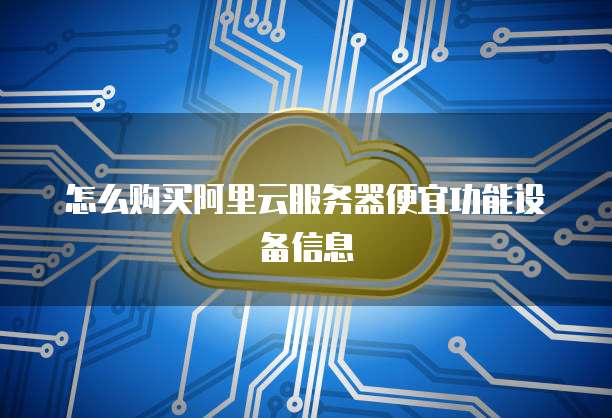 怎么购买阿里云服务器便宜功能设备信息
