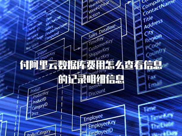 付阿里云数据库费用怎么查看信息的记录明细信息
