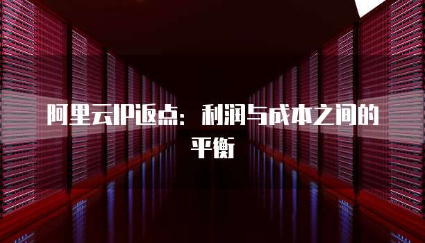 阿里云IP返点:利润与成本之间的平衡