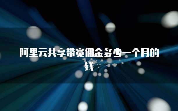 阿里云共享带宽佣金多少一个月的钱