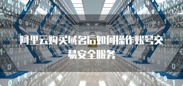 阿里云购买域名后如何操作账号交易安全服务