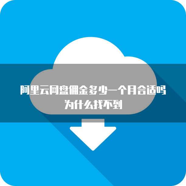阿里云网盘佣金多少一个月合适吗为什么找不到