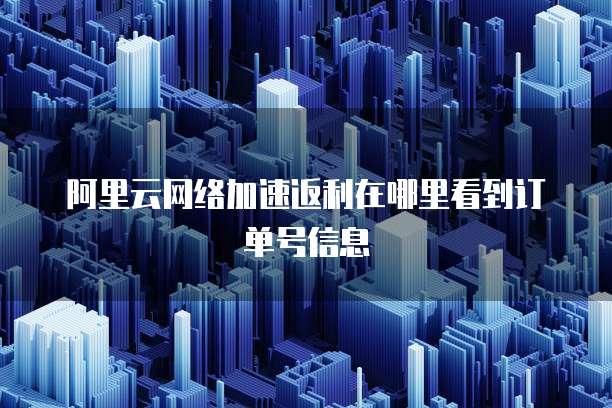 阿里云网络加速返利在哪里看到订单号信息