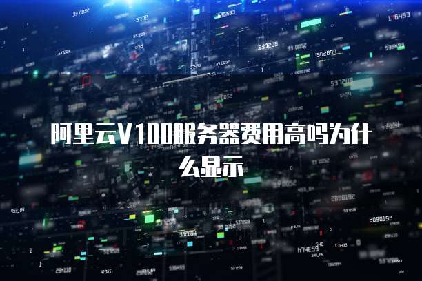 阿里云V100服务器费用高吗为什么显示