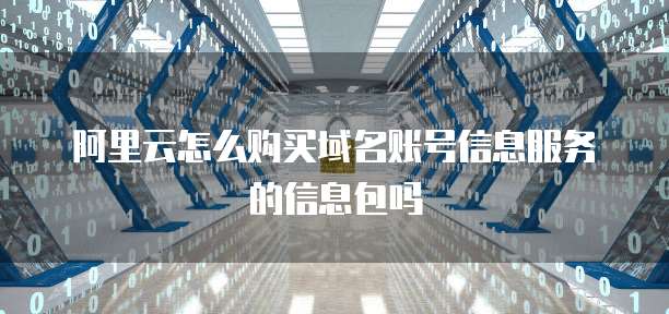 阿里云怎么购买域名账号信息服务的信息包吗