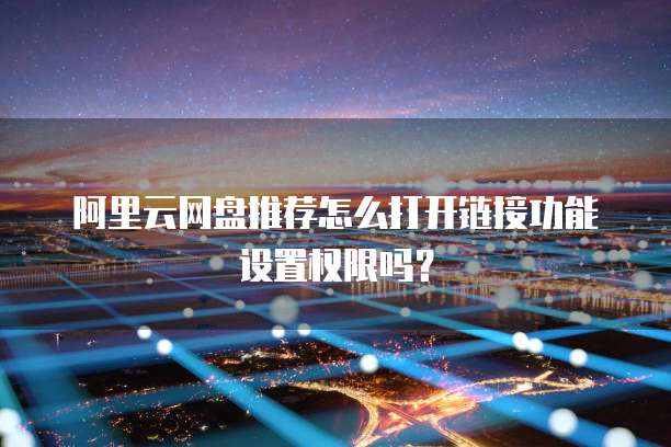 阿里云网盘推荐怎么打开链接功能设置权限吗？