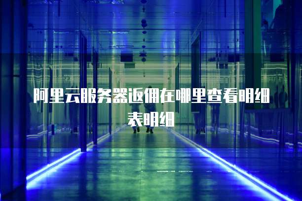 阿里云服务器返佣在哪里查看明细表明细