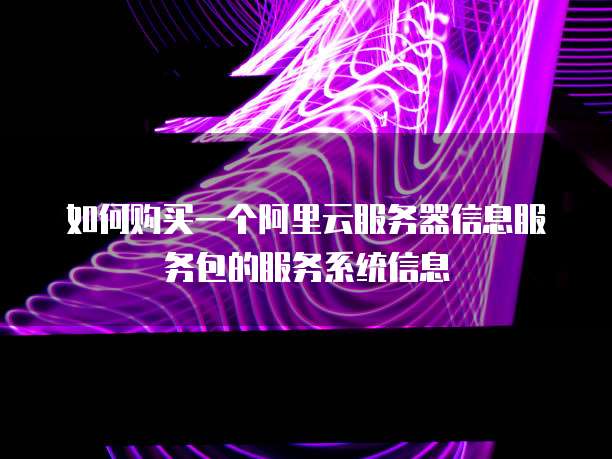 如何购买一个阿里云服务器信息服务包的服务系统信息