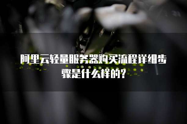 阿里云轻量服务器购买流程详细步骤是什么样的?