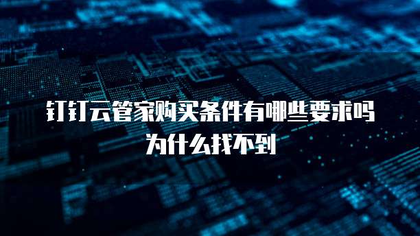 钉钉云管家购买条件有哪些要求吗为什么找不到