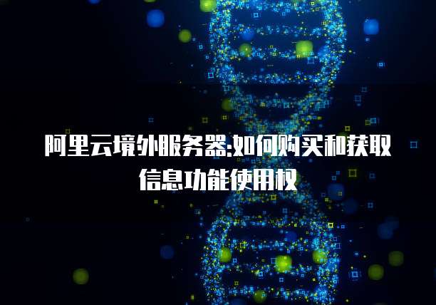 阿里云境外服务器:如何购买和获取信息功能使用权
