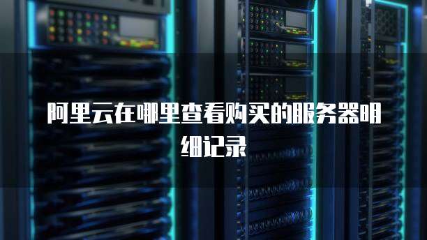 阿里云在哪里查看购买的服务器明细记录