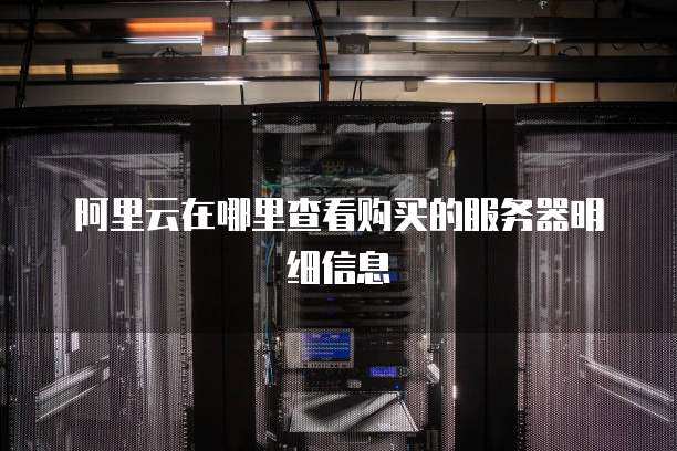 阿里云在哪里查看购买的服务器明细信息