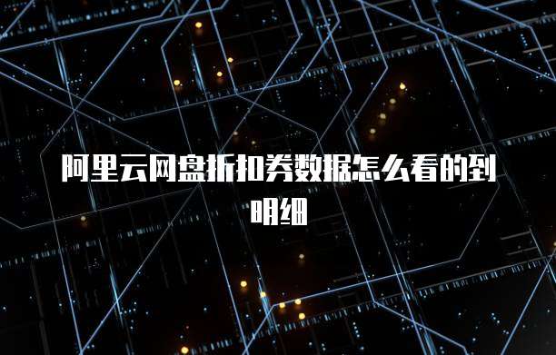 阿里云网盘折扣券数据怎么看的到明细
