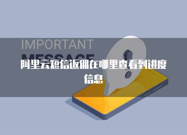 阿里云短信返佣在哪里查看到进度信息