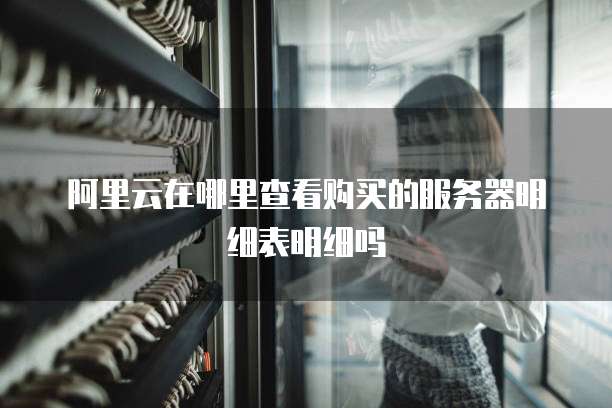 阿里云在哪里查看购买的服务器明细表明细吗