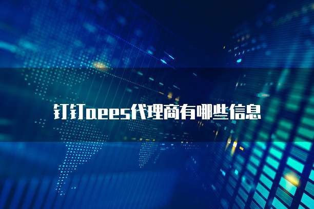 钉钉aees代理商有哪些信息