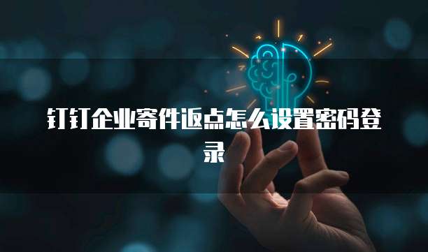 钉钉企业寄件返点怎么设置密码登录