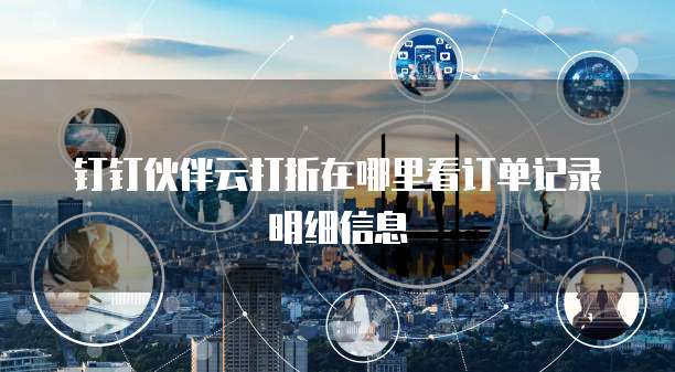 钉钉伙伴云打折在哪里看订单记录明细信息