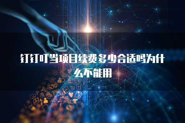 钉钉叮当项目续费多少合适吗为什么不能用